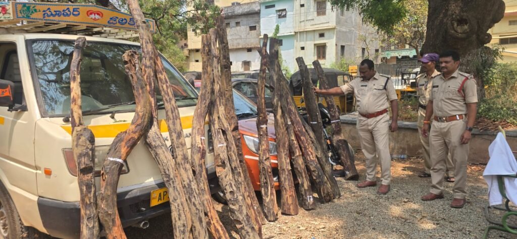 17 ఎర్రచందనం దుంగలు స్వాధీనం