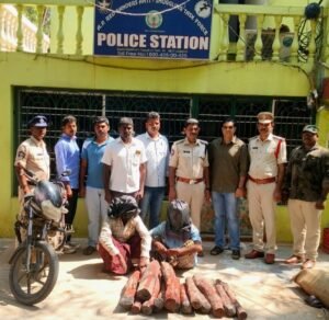 రాపూరు – పెంచలకొన మార్గం లో 13 ఎర్రచందనం దుంగలు స్వాధీనం