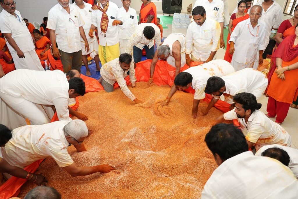 ఒంటిమిట్ట శ్రీ రాములవారి కల్యాణానికి తలంబ్రాల తయారీ ప్రారంభం