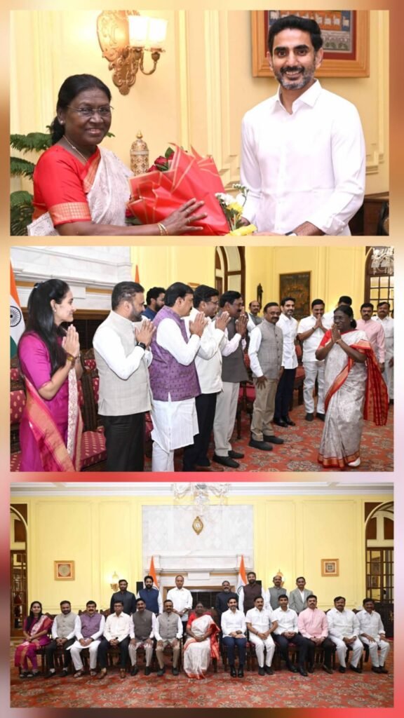 రాష్ట్రపతి ద్రౌపది ముర్ముతో విద్య, ఐటీ శాఖల మంత్రి లోకేష్ భేటీ