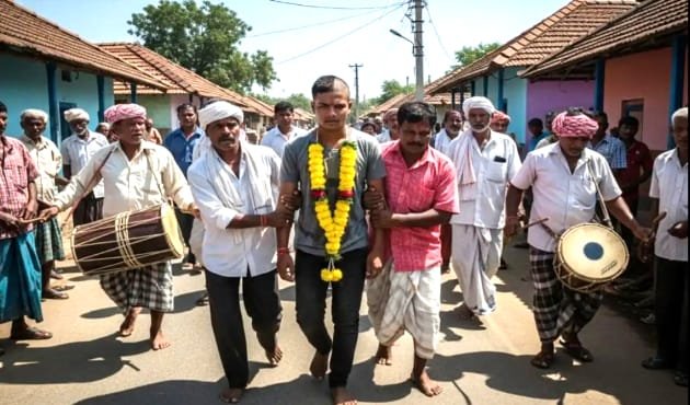 ప్రేమ వేధింపుల ఆరోపణలతో యువకుడికి అరగుండు..