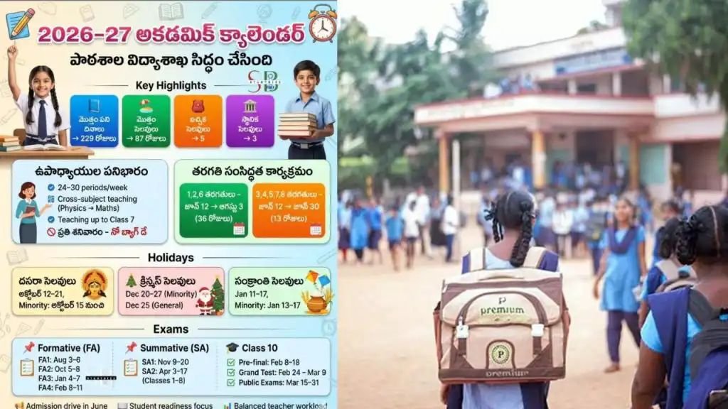 నేటి నుంచే బడి గంట.. 2026-27 అకడమిక్ క్యాలెండర్ విడుదల.
