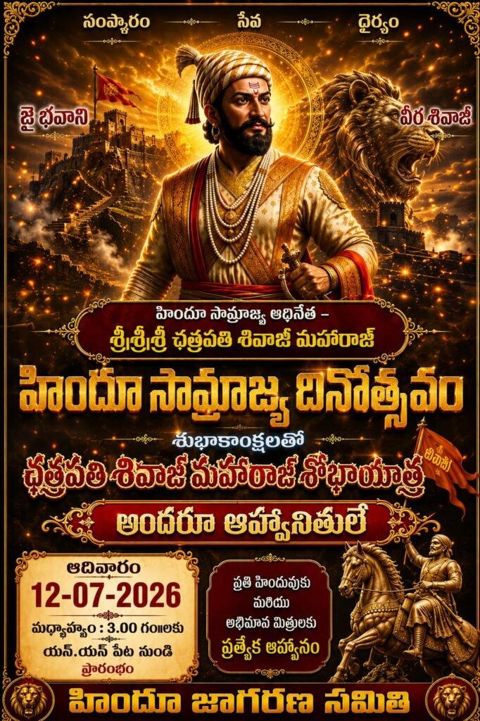 12న ఛత్రపతి శోభయాత్ర