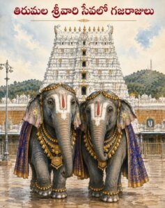 తిరుమల శ్రీ వేంకటేశ్వర స్వామివారి సేవలో గజరాజులు.”